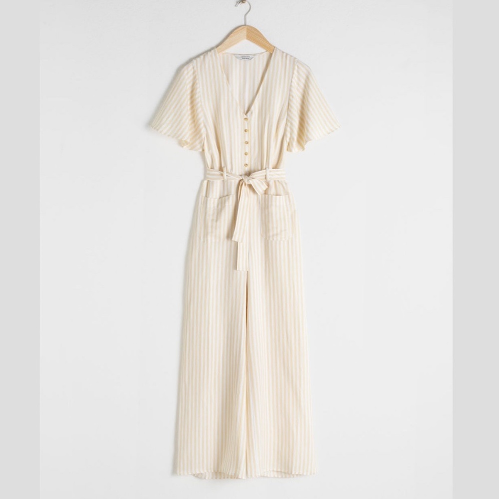 Striped Linen Jumpsuit & Other Stories